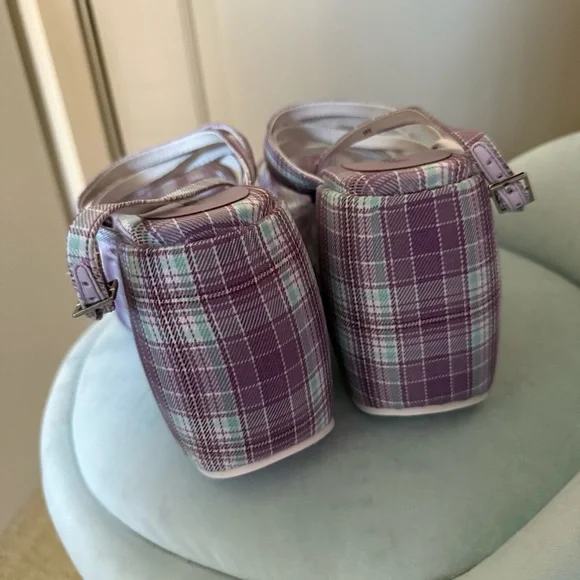 Jeffrey Campbell Purple Plaid Platform Sandals - Picture 4 of 7